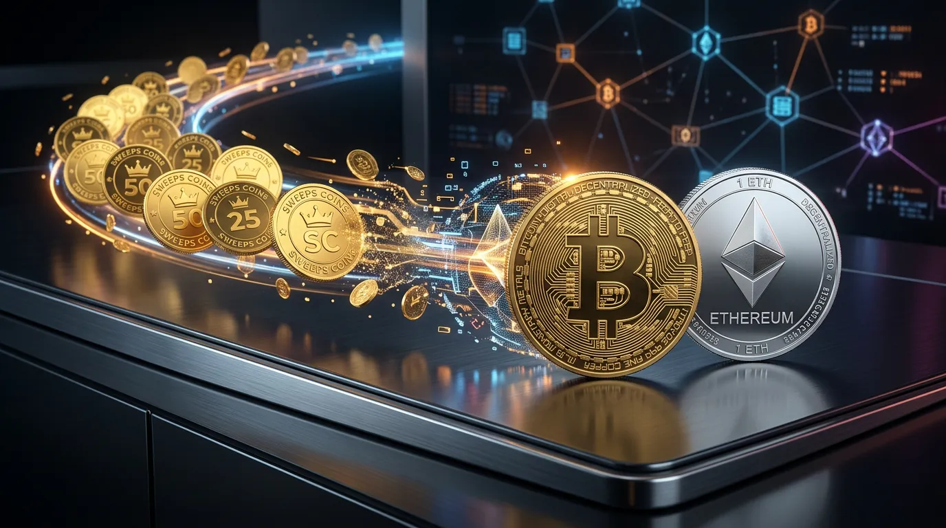 Cryptocurrency payout at sweepstakes casino with Bitcoin and Ethereum