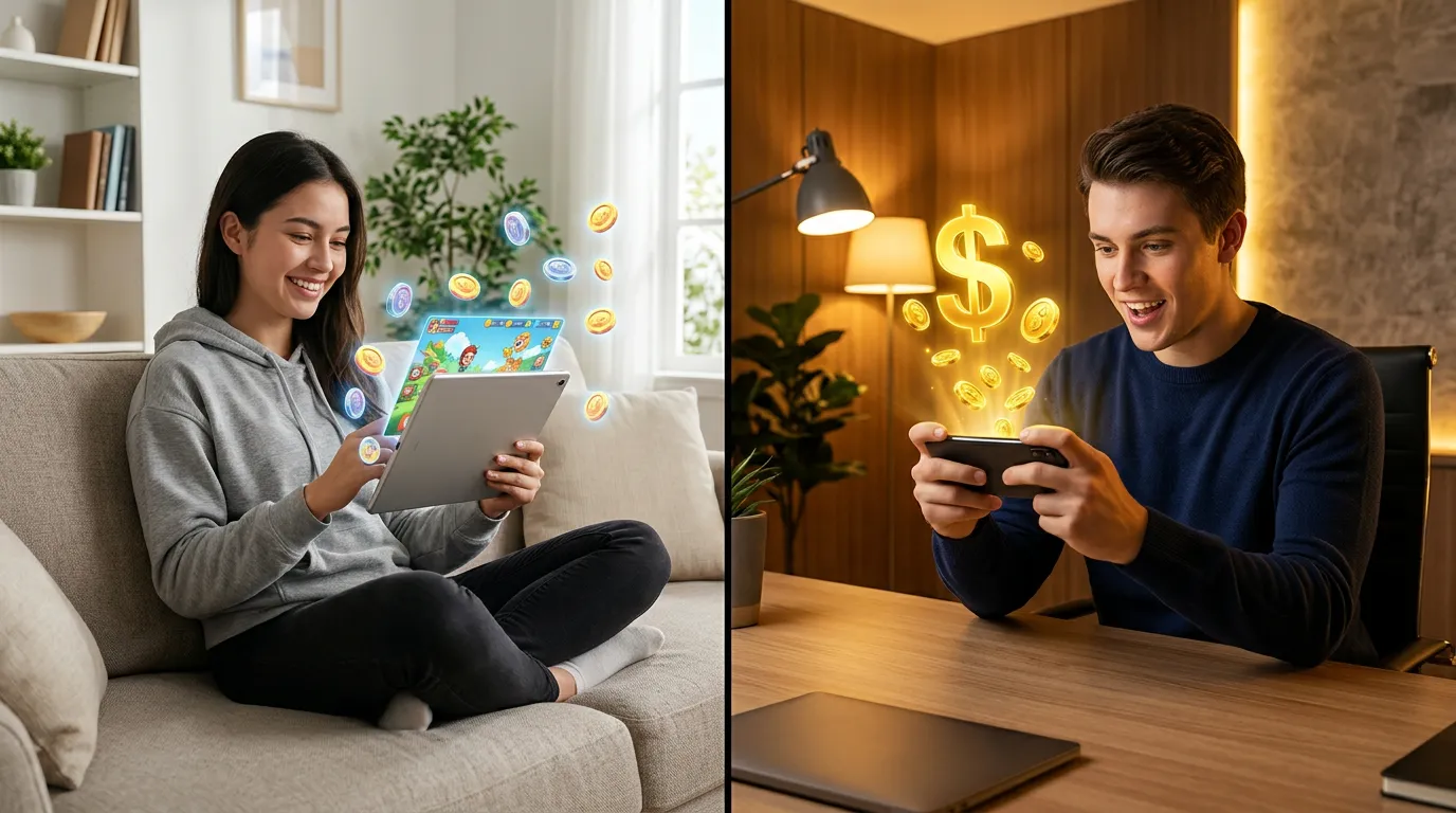 Sweepstakes vs social casino comparison showing two different gaming experiences